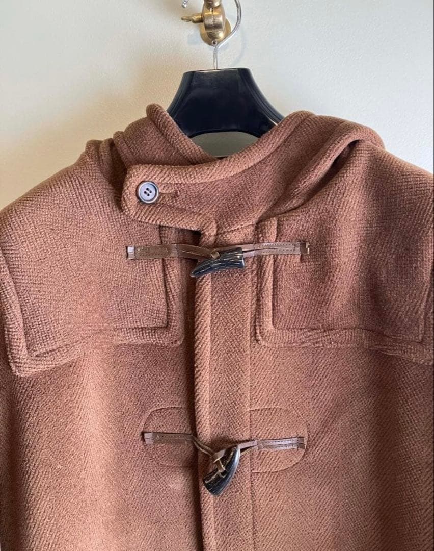 エルメス生地 ヴィンテージ グレンフェル ダッフルコート ブラウン