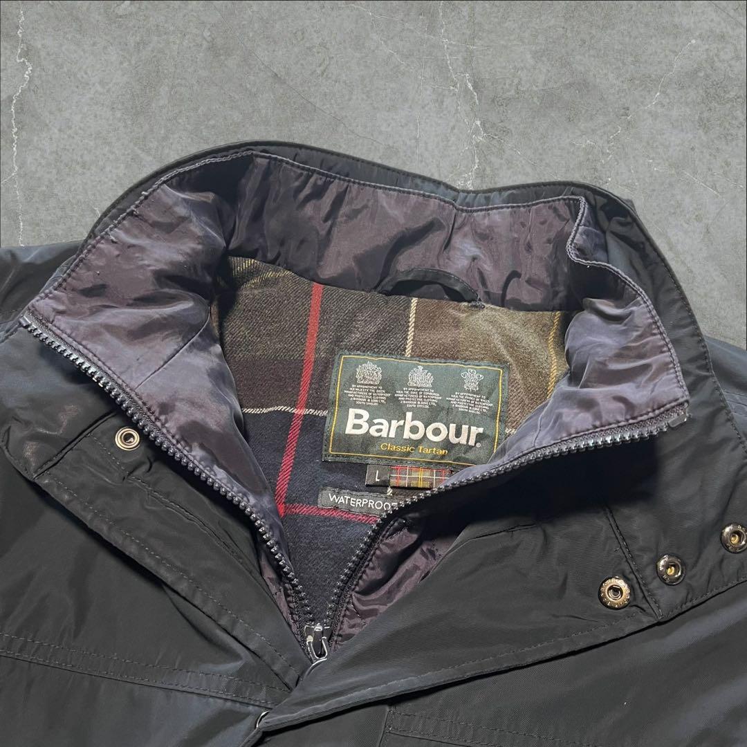 たろう Barbour 防水シェル中綿ジャケット黒クラシックタータン