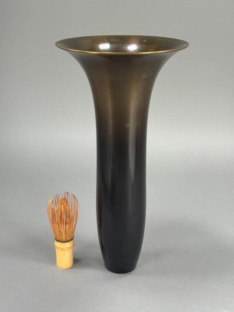 いけばな　池坊 唐銅花瓶　高さ31cm 銅花器　花瓶　華道具