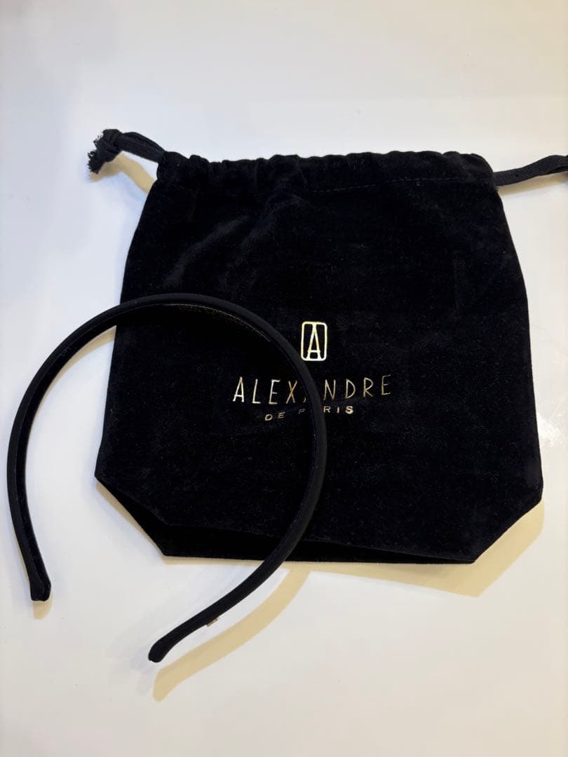 ALEXANDRE DE PARIS カチューシャ 黒サテン0.6cm