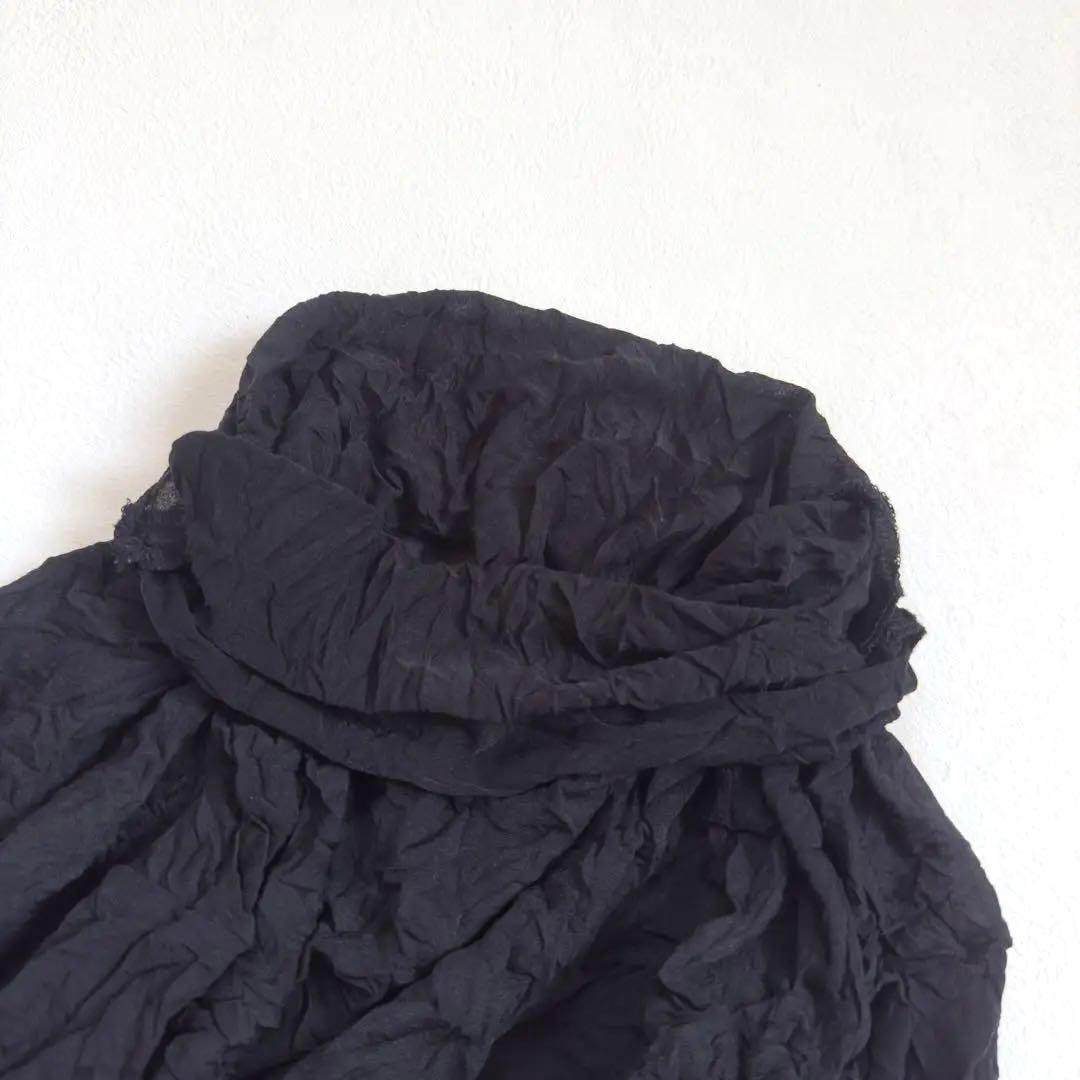 ISSEY MIYAKE ワッシャー ハイネック 黒 長袖カットソー M