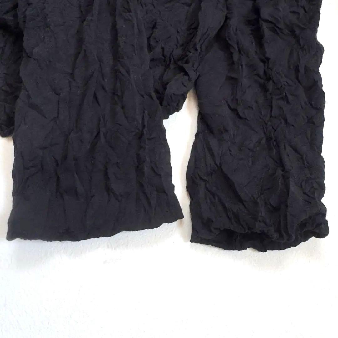 ISSEY MIYAKE ワッシャー ハイネック 黒 長袖カットソー M