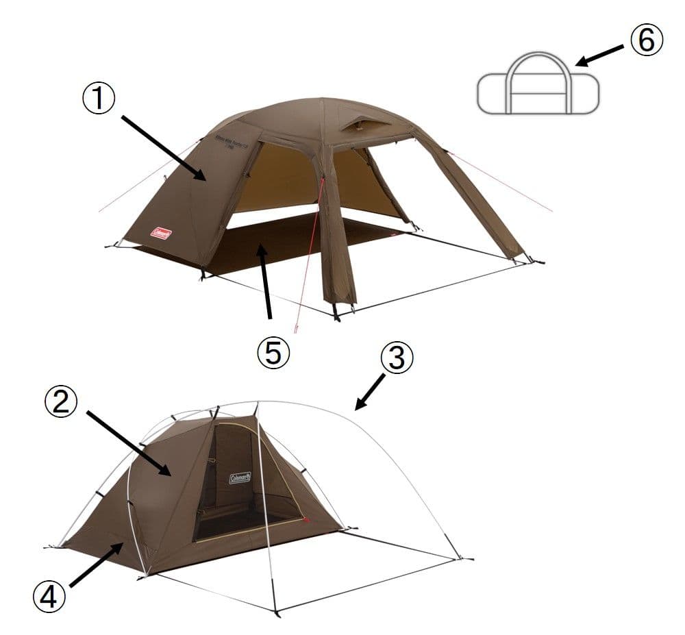 Coleman 　アテナワイドツーリング130　社外ペグ付き