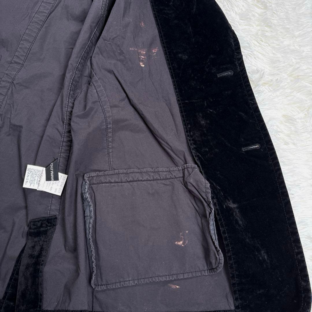 ✨希少・ベロア✨ヨウジヤマモト　テーラードジャケット　ブリーチ加工　ユニセックス