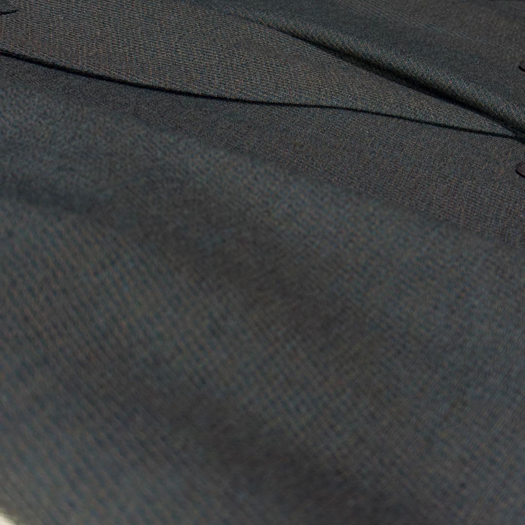 バレンシアガ ダブル ジャケット グリーン　黒 ウール テーラード L 古着