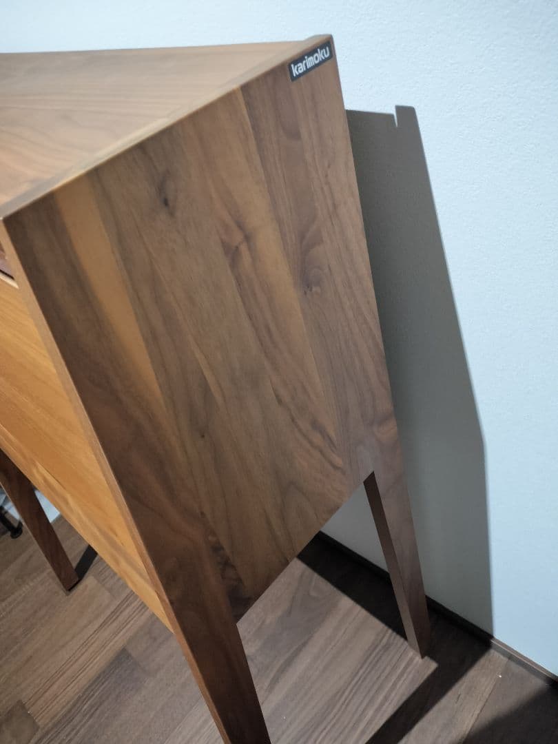 カリモク　木目　収納付きドレッサー・鏡台　ウォルナット