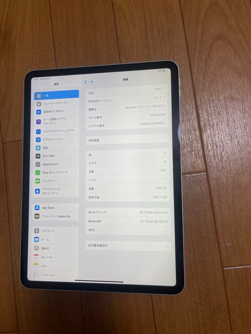 Apple iPad Pro (第2世代) 11インチ 256GB