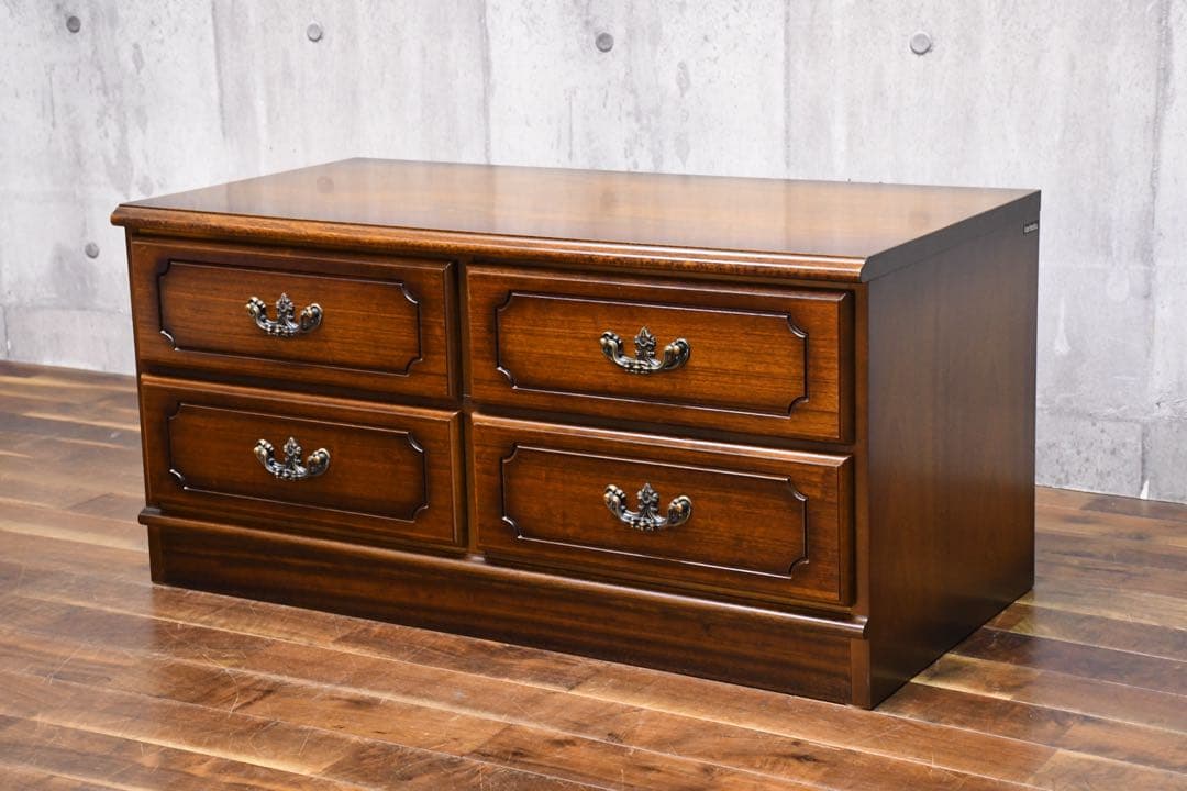 EGI64 カリモク コロニアル 2段 ローチェスト 整理タンス 引き出し