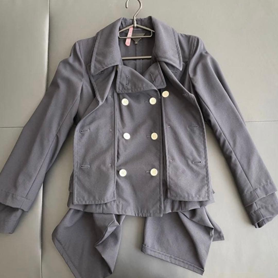 コムデギャルソン　ネイビー　変形テーラードジャケット