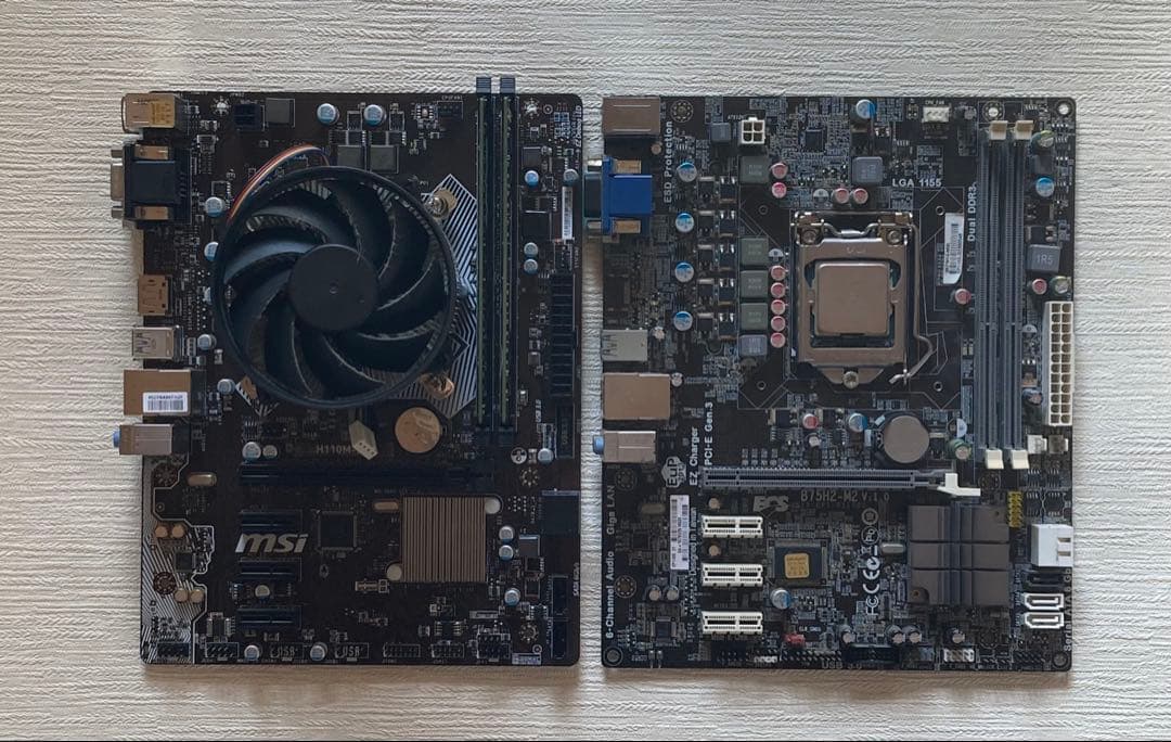 マザーボード2枚 450W電源 メモリ等セット