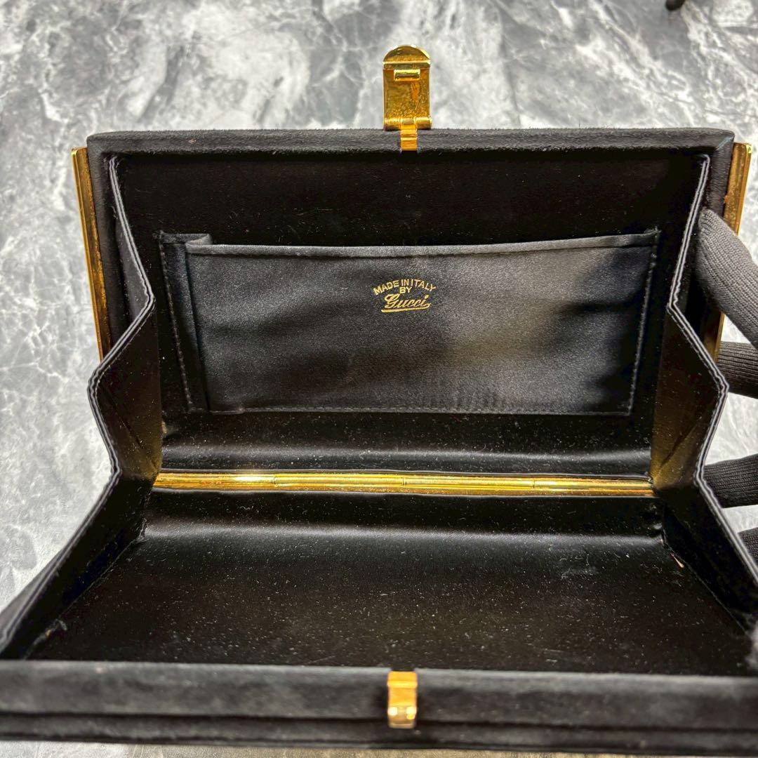 ✨美品✨GUCCI クラッチバッグ セカンド ブラック 黒 スエード ゴールド