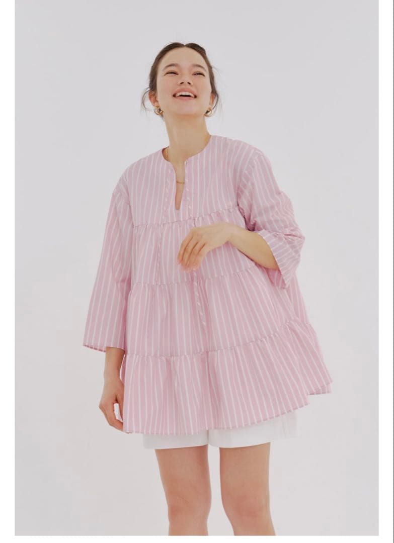 Yoriストライプティアードチュニック