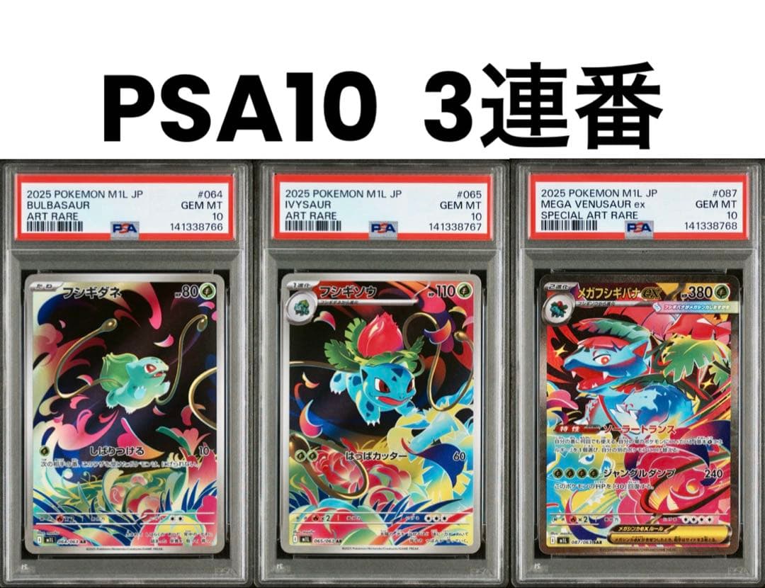 【PSA10 3連番】メガフシギバナex SAR 進化ラインセット