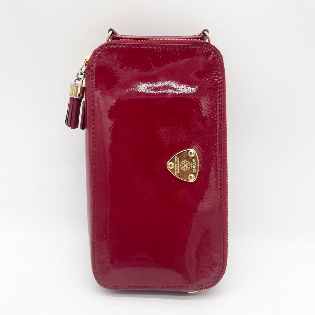 ATAO アミュレットケリー ショルダーバッグ　スマホ入れ　長財布 ルビー　赤