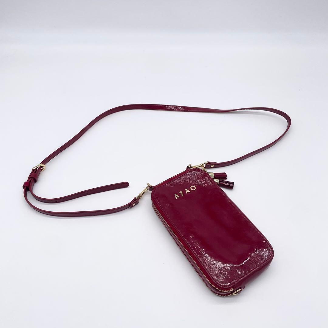ATAO アミュレットケリー ショルダーバッグ　スマホ入れ　長財布 ルビー　赤