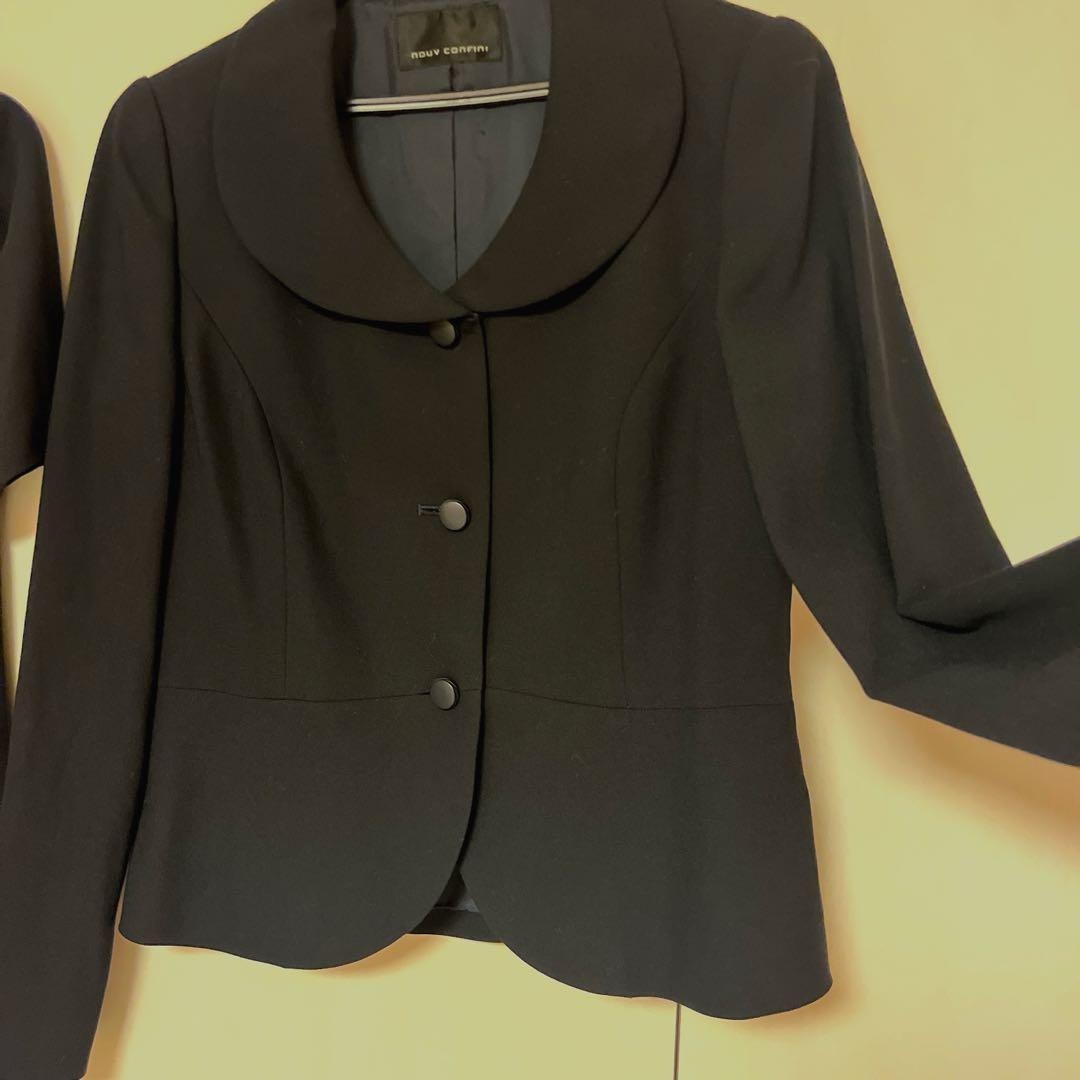 美品＊大きいサイズ13号XL ヌーヴコンフ ィニお受験スーツ ワンピース濃紺