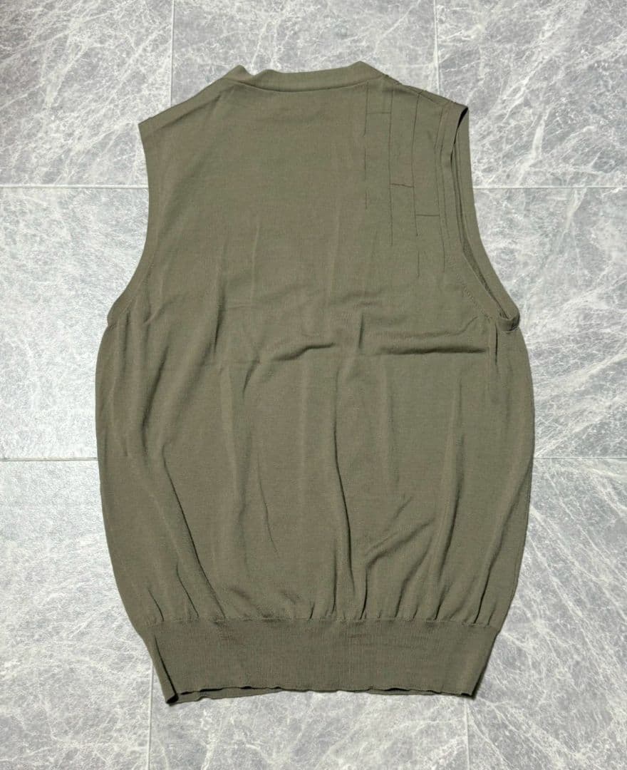 HERMES エルメス H柄 ウール ノースリーブ ニット ベスト サイズS