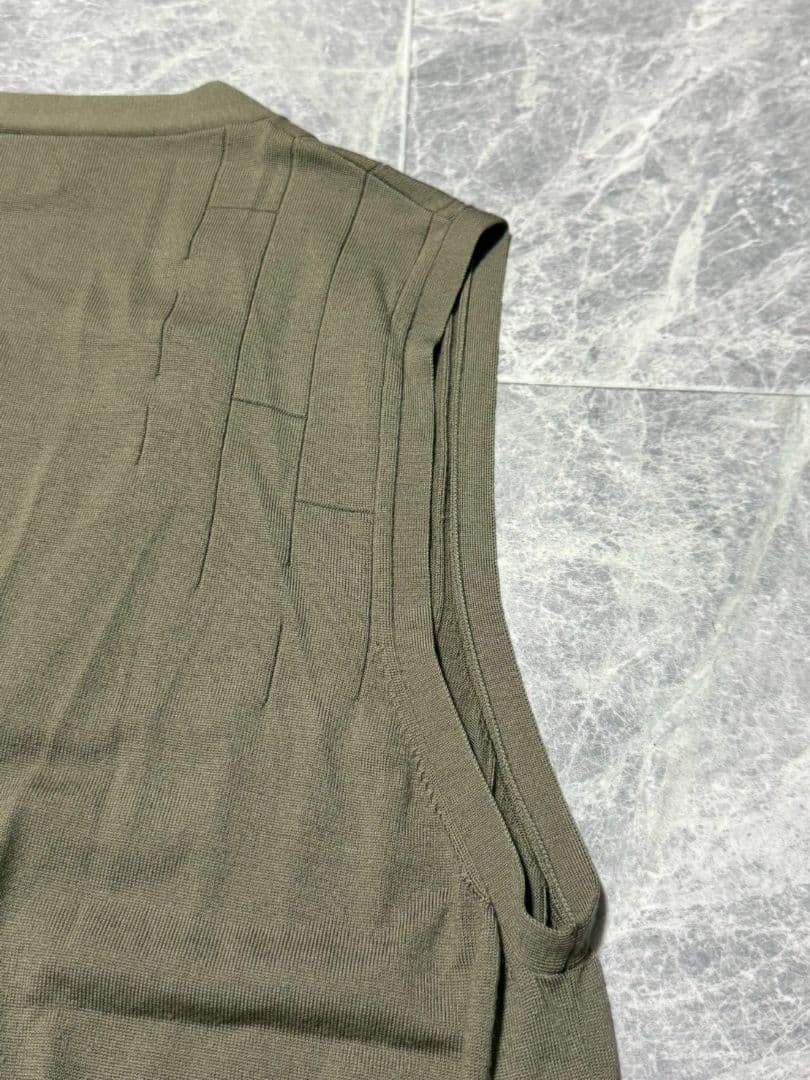 HERMES エルメス H柄 ウール ノースリーブ ニット ベスト サイズS