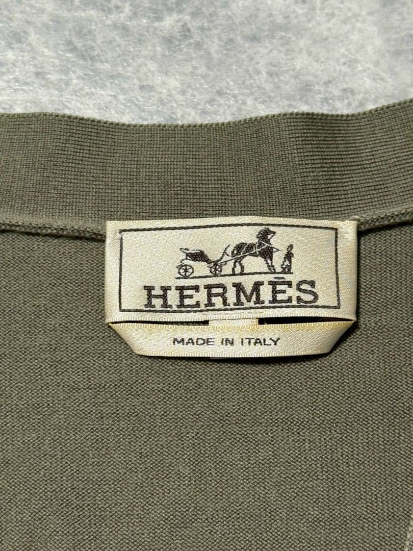 HERMES エルメス H柄 ウール ノースリーブ ニット ベスト サイズS