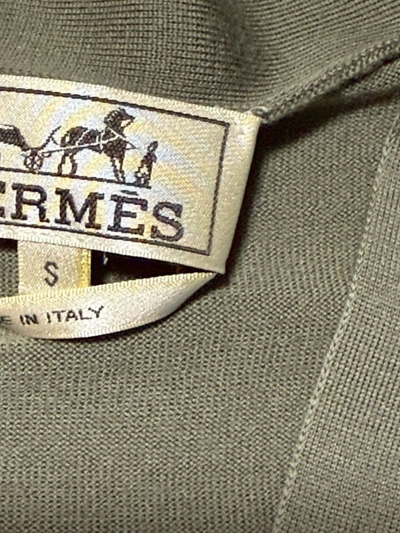 HERMES エルメス H柄 ウール ノースリーブ ニット ベスト サイズS