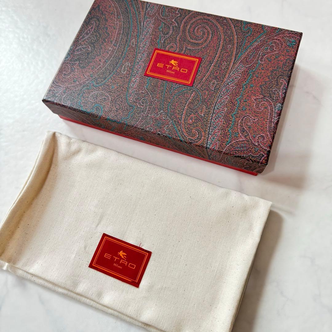 ✨未使用タグ付き✨ETRO 長財布 レザー クロコ型押し ペイズリー 付属品あり