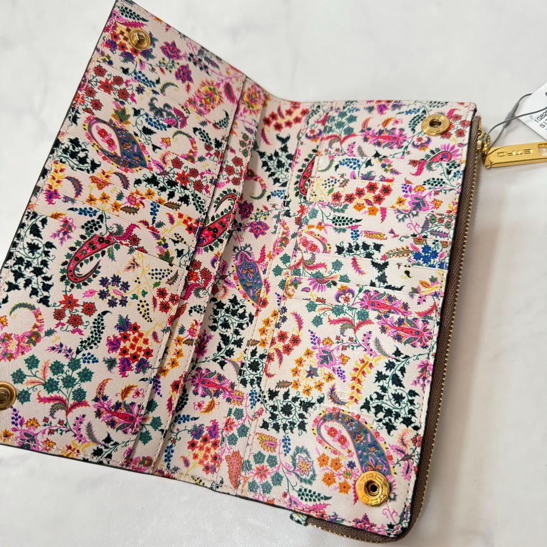 ✨未使用タグ付き✨ETRO 長財布 レザー クロコ型押し ペイズリー 付属品あり