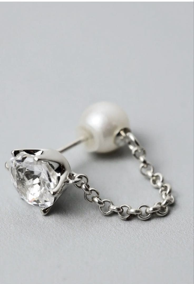 e.m. パール ストーン ピアス(片耳用)