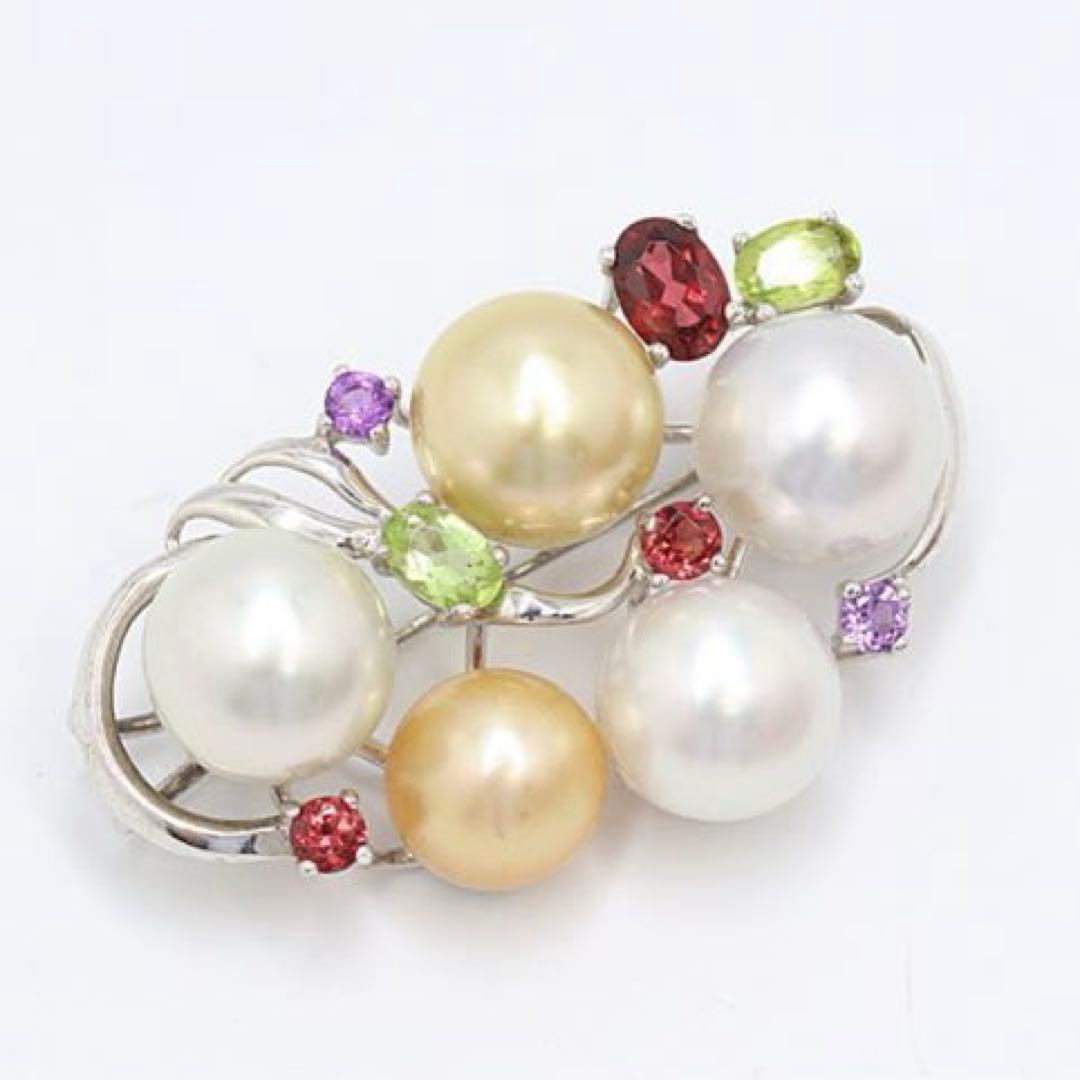 パールブローチ　白蝶真珠　入学式　卒業式　刻印　コサージュ　本真珠