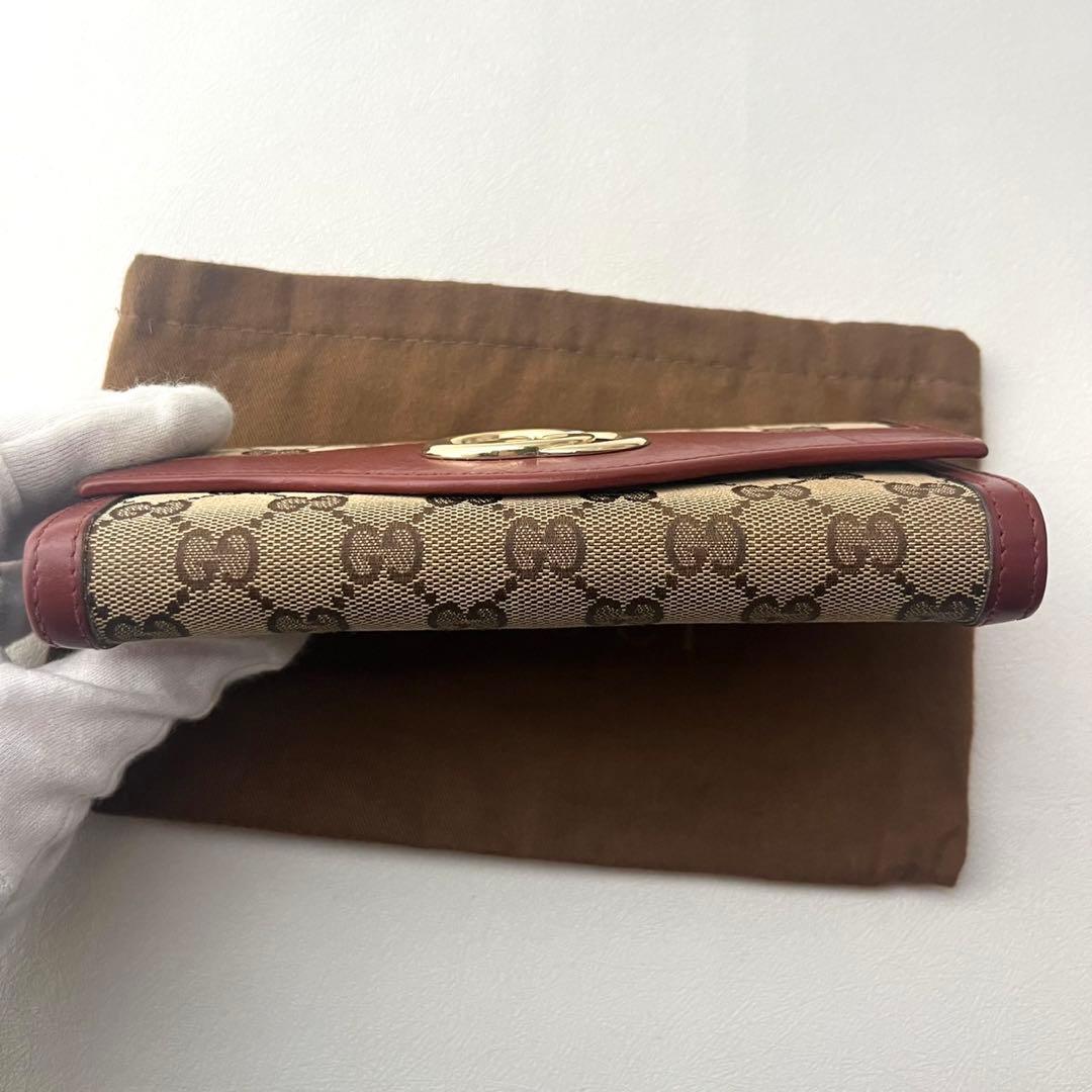 GUCCI グッチ 長財布 GGキャンバス　インターロッキング 美品0201-⑦