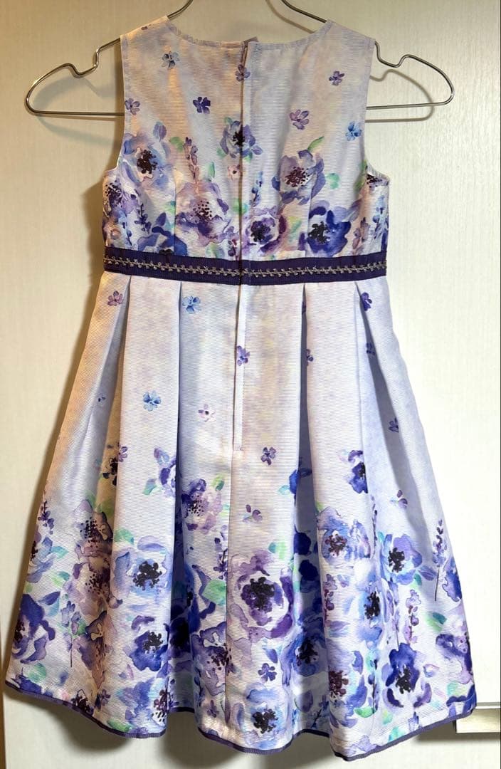 美品　花柄ノースリーブドレス（紫色系）、ジャケット、ブラウスセット120㎝