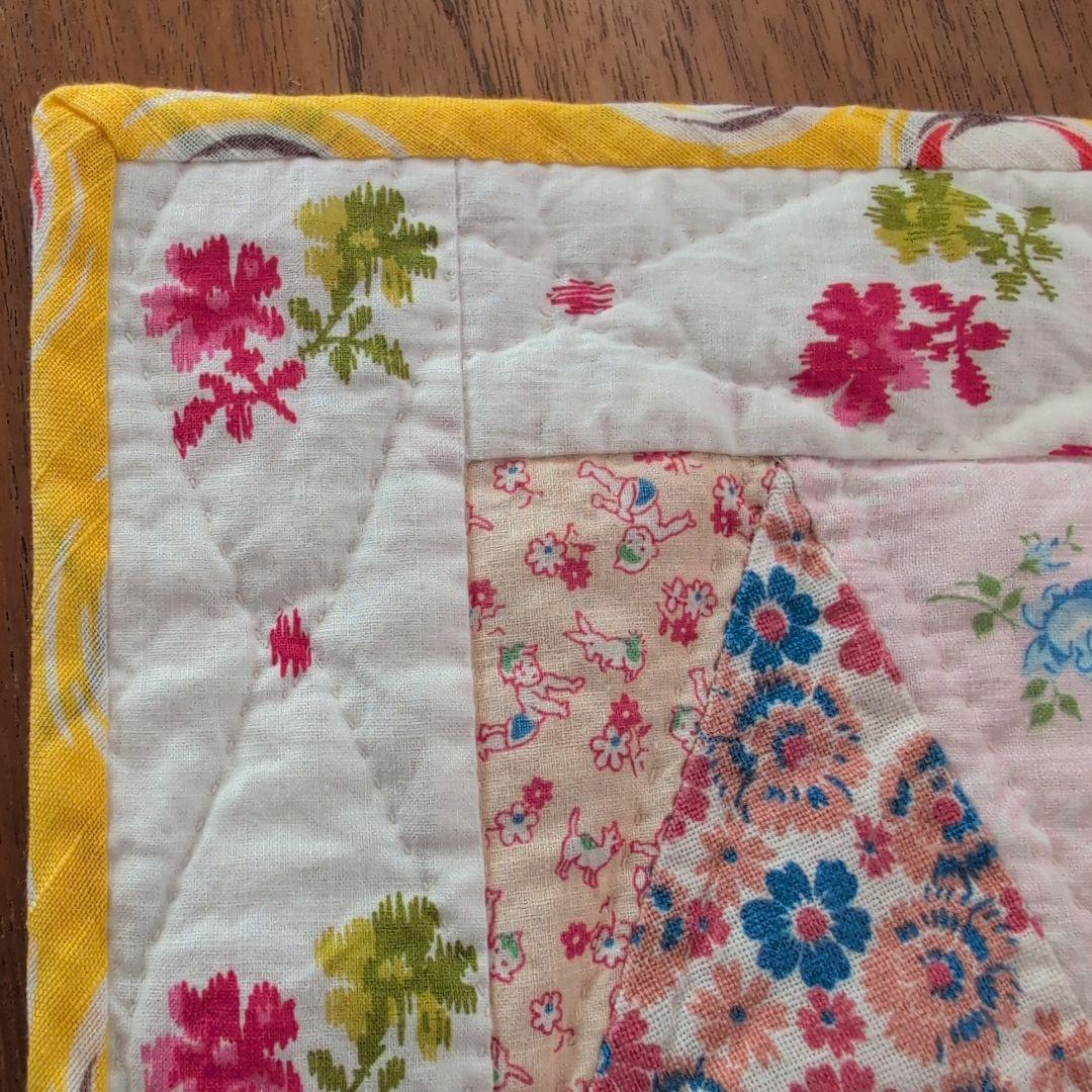 パッチワークキルト　ビンテージ　ハンドメイド