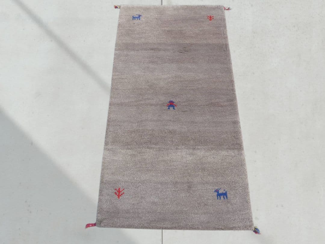 ⏰️タイムセール⏰️　142×73cm　ギャッベ　手織り　　民族ギャッベ　ラグ