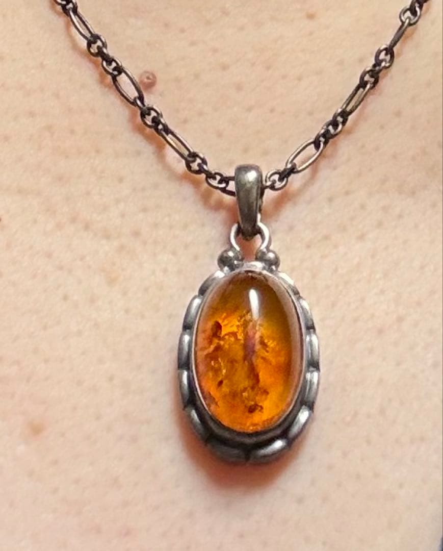 ジョージジェンセン2001年イヤーペンダント琥珀