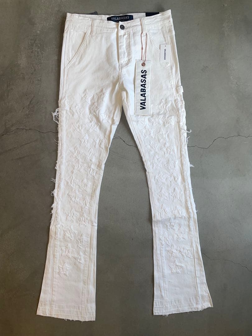 【新品未使用】VALABASAS バラバサス ホワイトスターフレアデニム 30