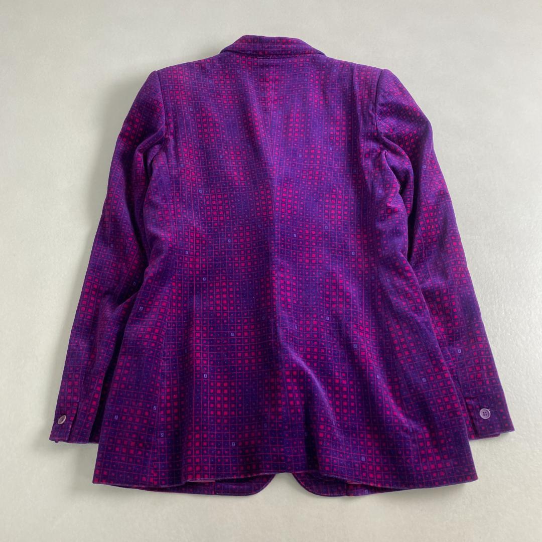 フェンディ　ジャケット　ベルベット　ロゴ　FENDI ベロア 総柄 パープル系