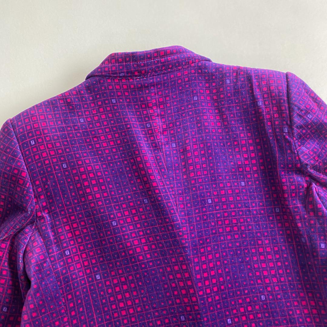 フェンディ　ジャケット　ベルベット　ロゴ　FENDI ベロア 総柄 パープル系