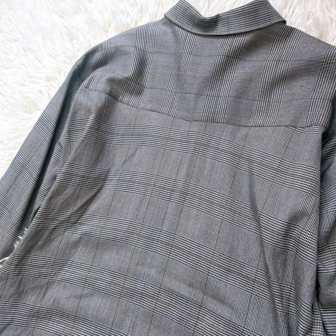 アナイ　シャツワンピース　グレンチェック　長袖　グレー　着丈116cm 38 M
