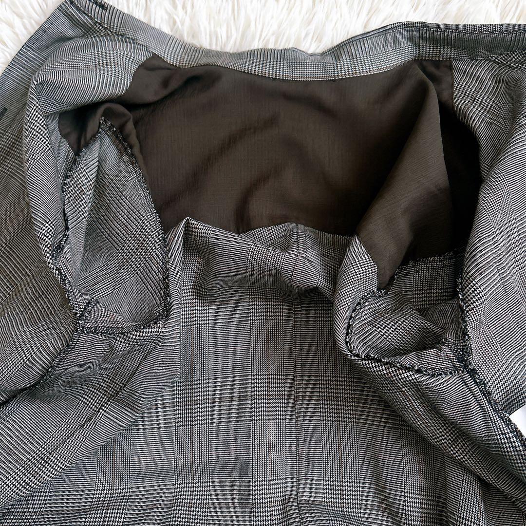 アナイ　シャツワンピース　グレンチェック　長袖　グレー　着丈116cm 38 M