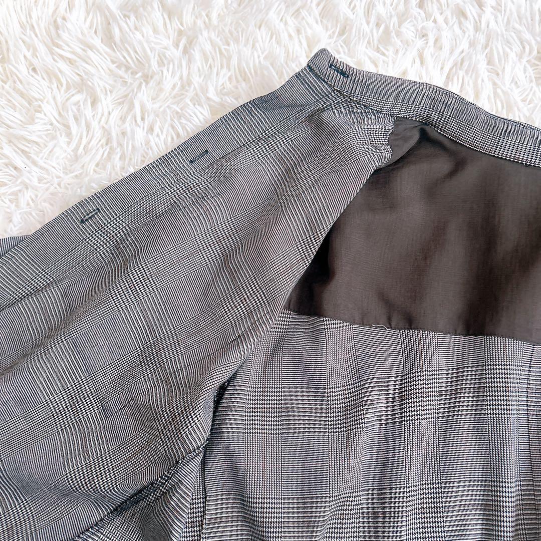 アナイ　シャツワンピース　グレンチェック　長袖　グレー　着丈116cm 38 M