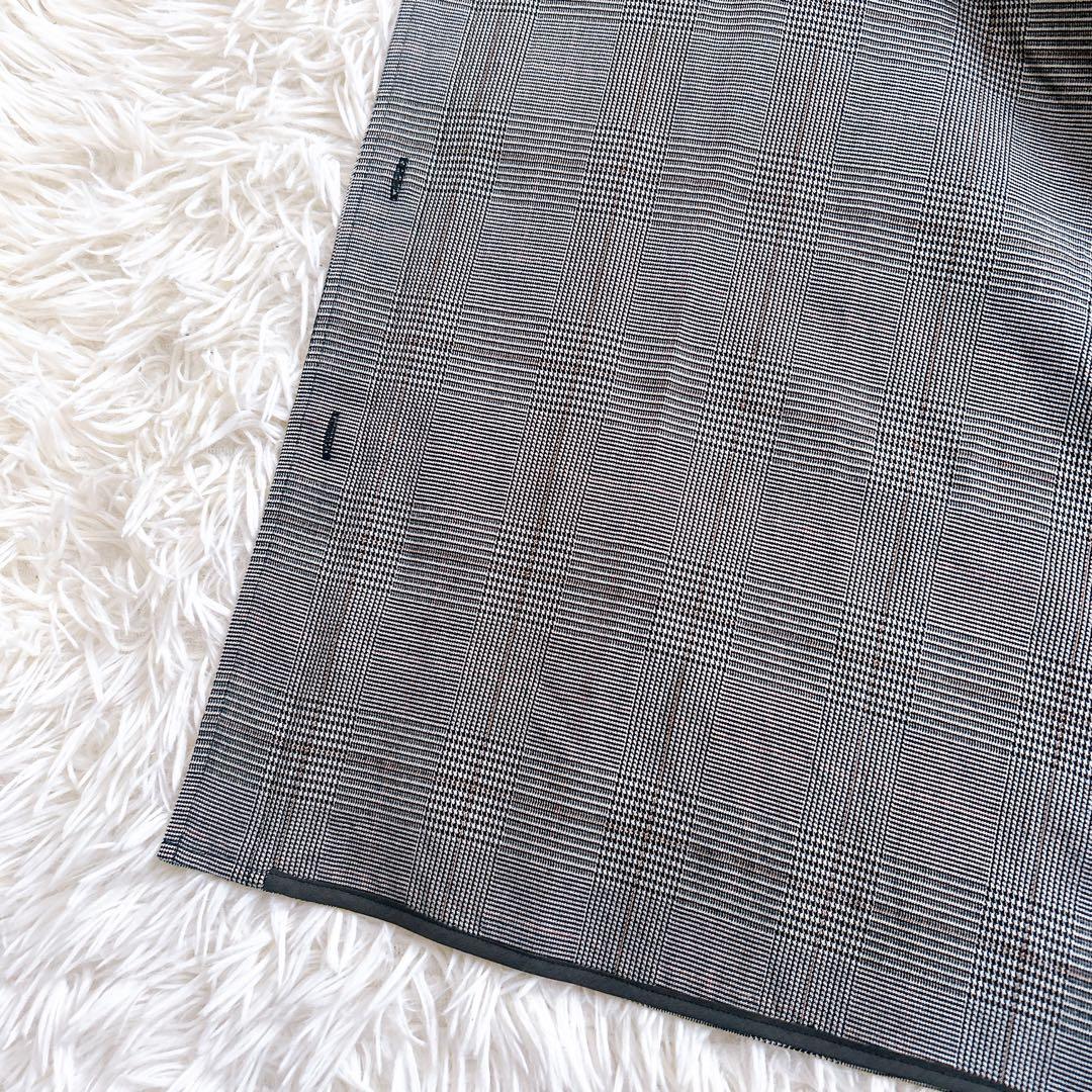 アナイ　シャツワンピース　グレンチェック　長袖　グレー　着丈116cm 38 M