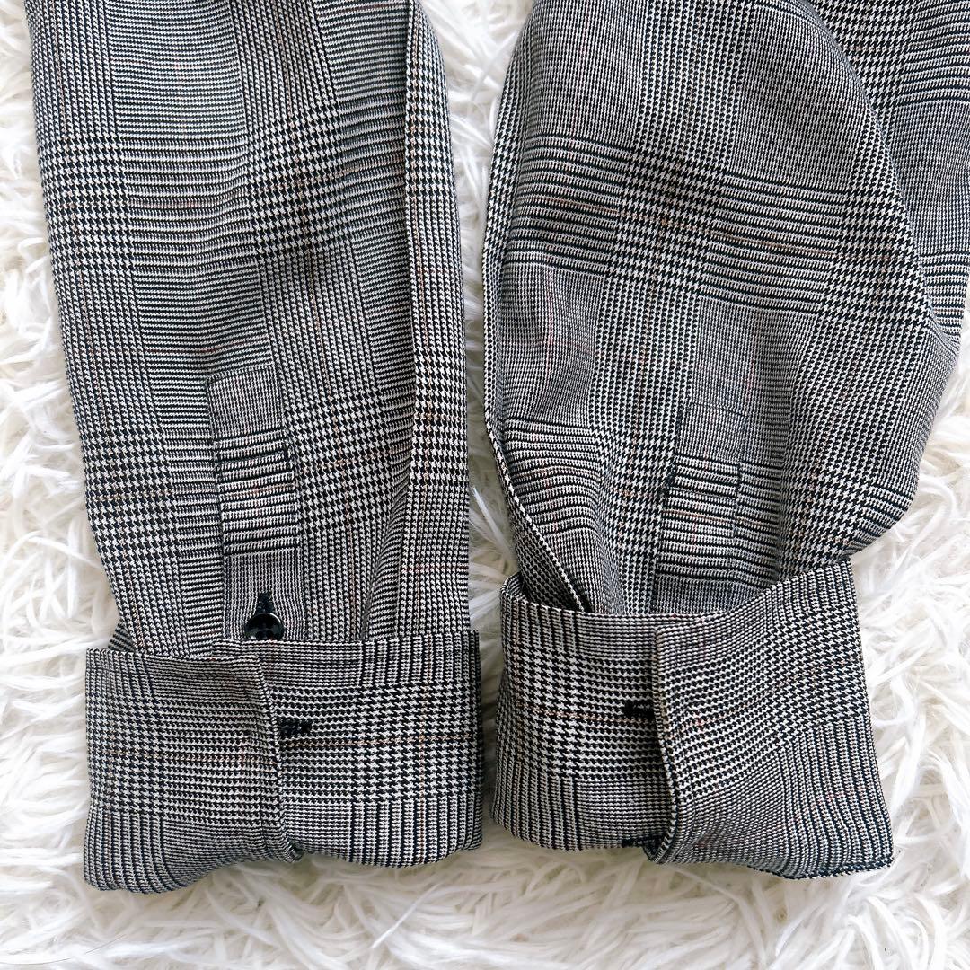 アナイ　シャツワンピース　グレンチェック　長袖　グレー　着丈116cm 38 M