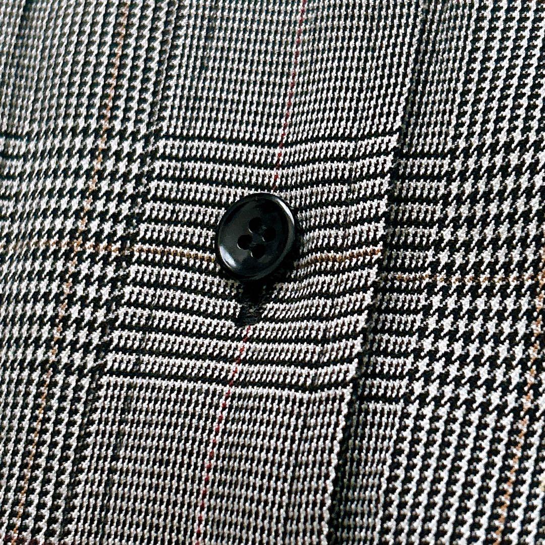 アナイ　シャツワンピース　グレンチェック　長袖　グレー　着丈116cm 38 M