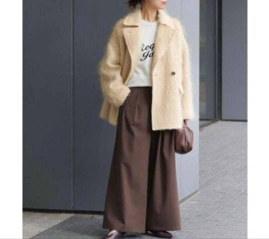 モヘヤミックスシャギーショートコート