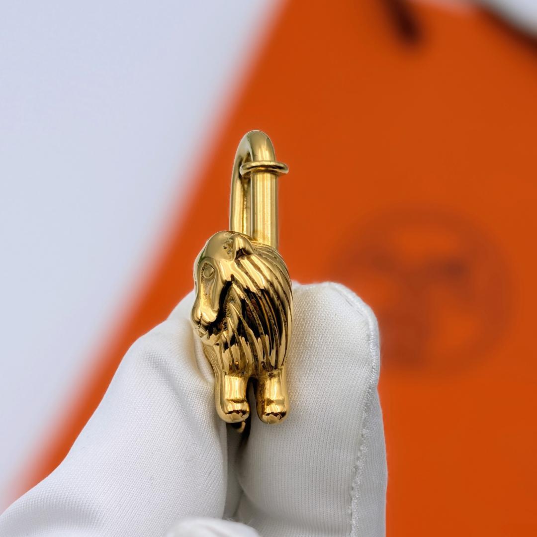 美品 エルメス カデナ ライオン 1997年限定 アフリカ ゴールド チャーム