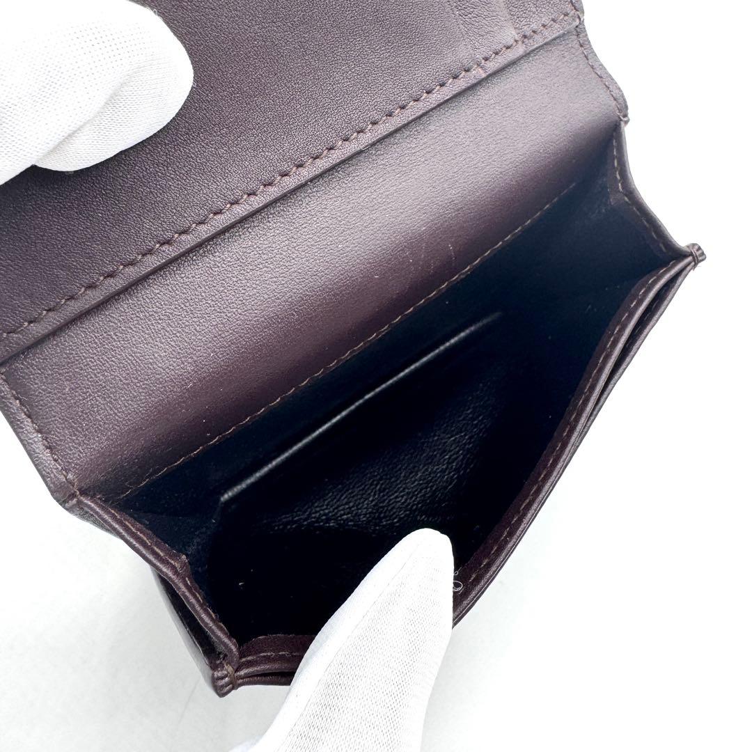 良品✨サンローラン　カードケース　名刺入れ　二つ折り財布　YSL　ブラウン