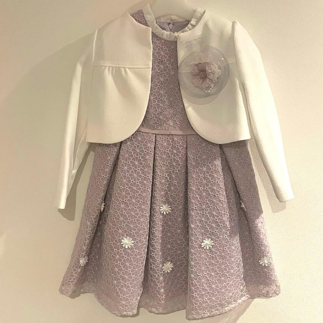 【美品】petit main フォーマルワンピース ボレロ付き　入学式 発表会