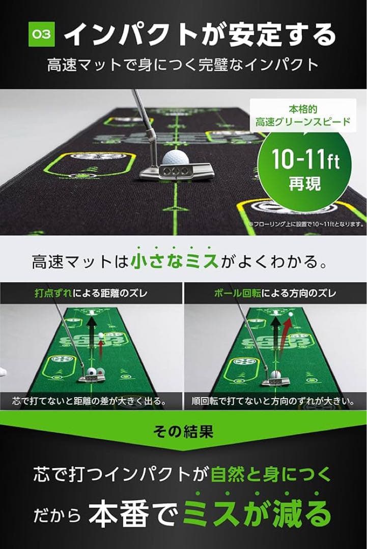 BACK2BASICSGOLF パターマット パター練習マット パター練習器具