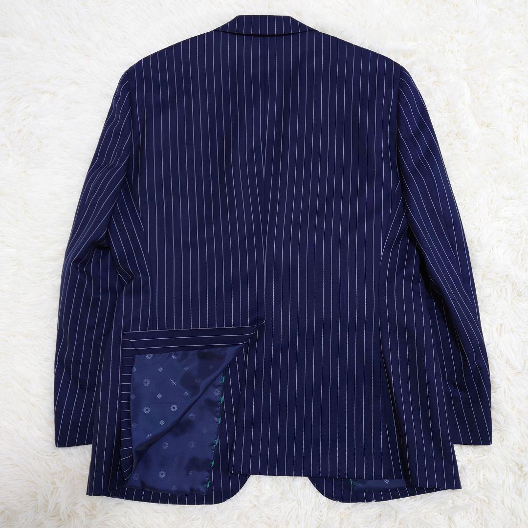 オリヒカ　スーツ　Super130'S　ネイビー　ストライプ　AB5　M相当