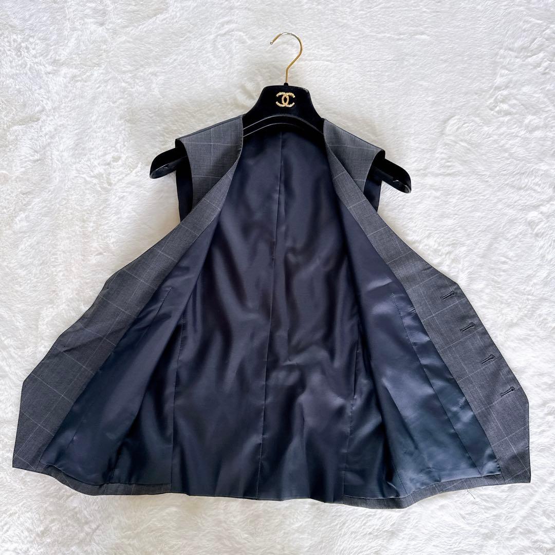 【スーツセレクト】スーツ 3ピース グレー ウィンドーペン Y6サイズ