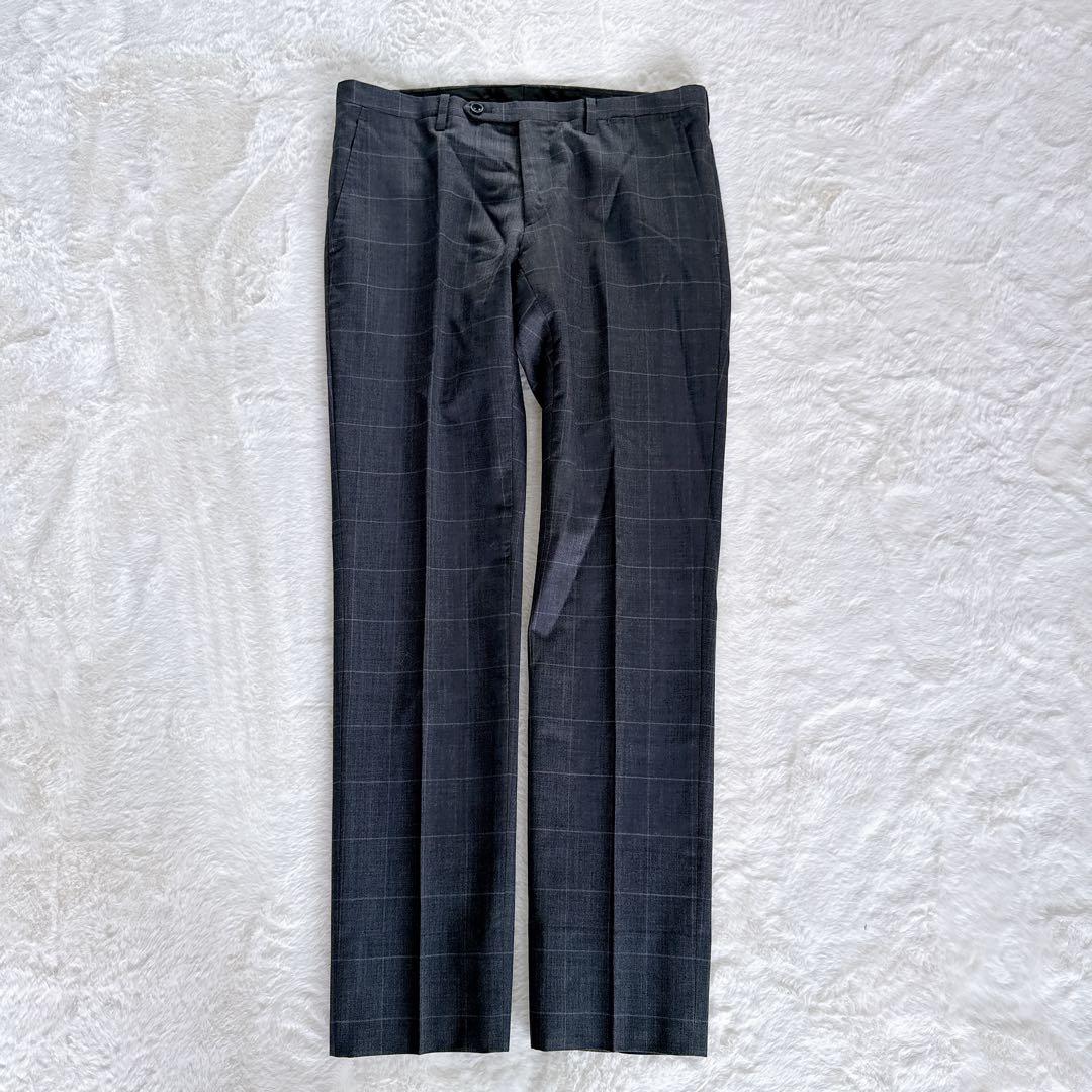 【スーツセレクト】スーツ 3ピース グレー ウィンドーペン Y6サイズ